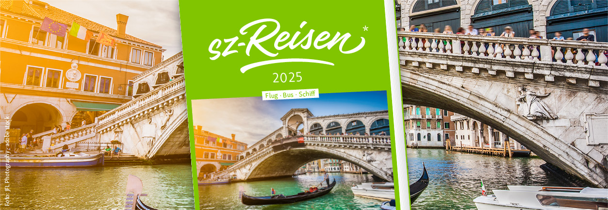 Der neue sz-Reisen Katalog 2025 -  Jetzt bestellen