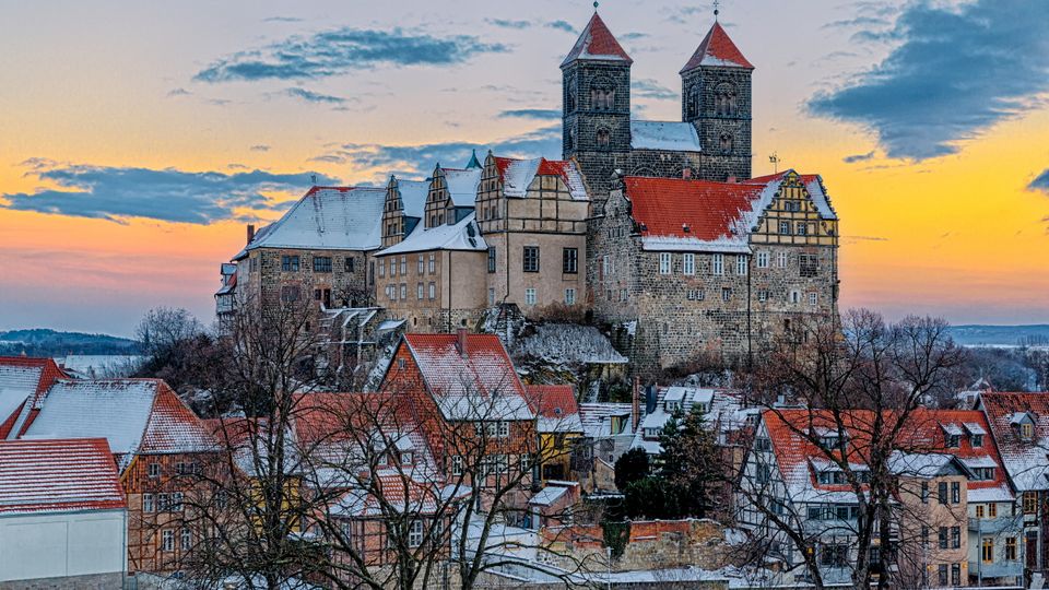 Quedlinburger Schloss im Winter