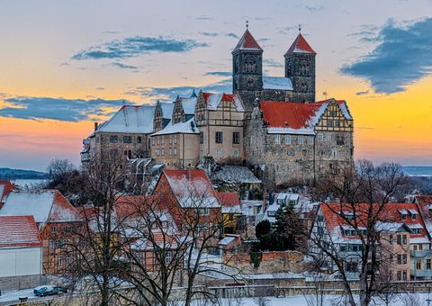 Quedlinburger Schloss im Winter