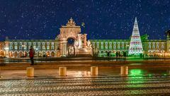 Praça do Comércio zur Weihnachtszeit