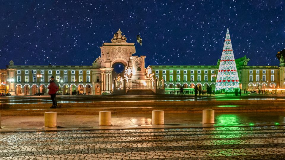 Praça do Comércio zur Weihnachtszeit