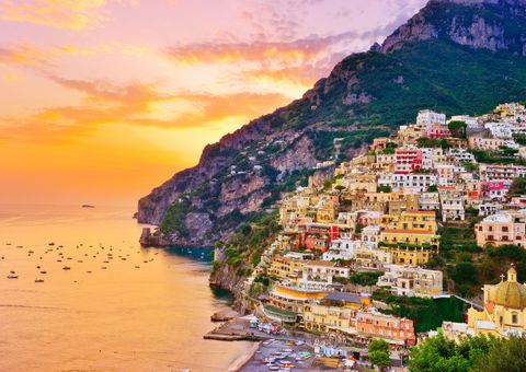 Positano bei Sonnenuntergang