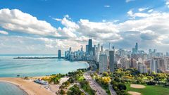 Chicago Skyline vom Michigansee aus