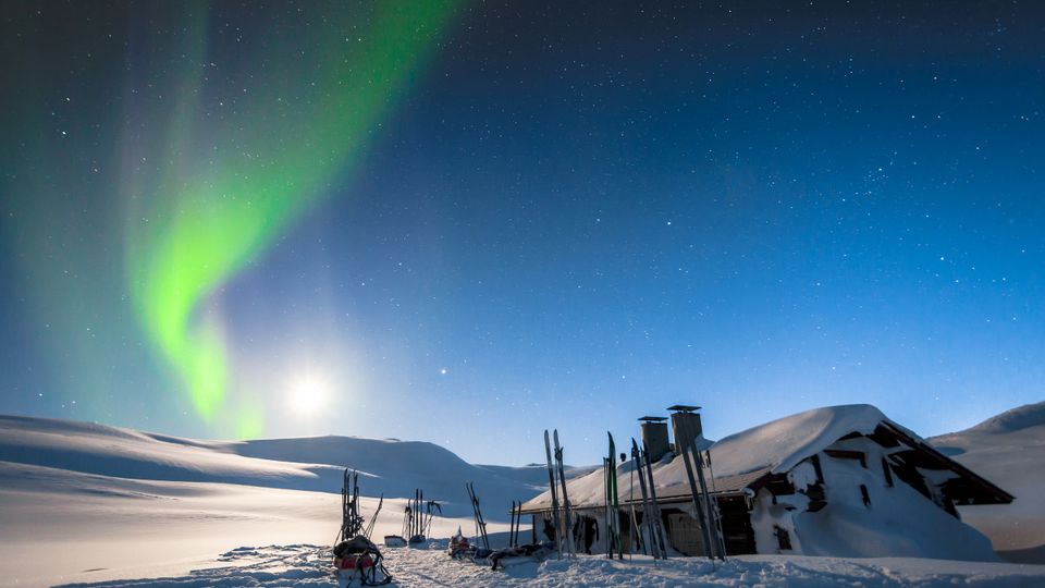 Winter Northern lights, Lappland